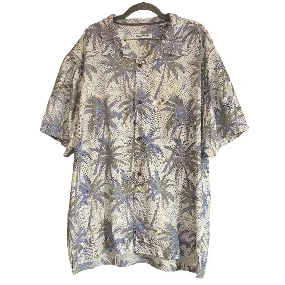 Tommy Bahama Short Sleeve Hawaiian Print Button Down Shirt Size XXL
